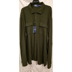 Polo Ralph Lauren Olive Green Classic Fit Flannel Shirt Mens Size XLT , NWT ,